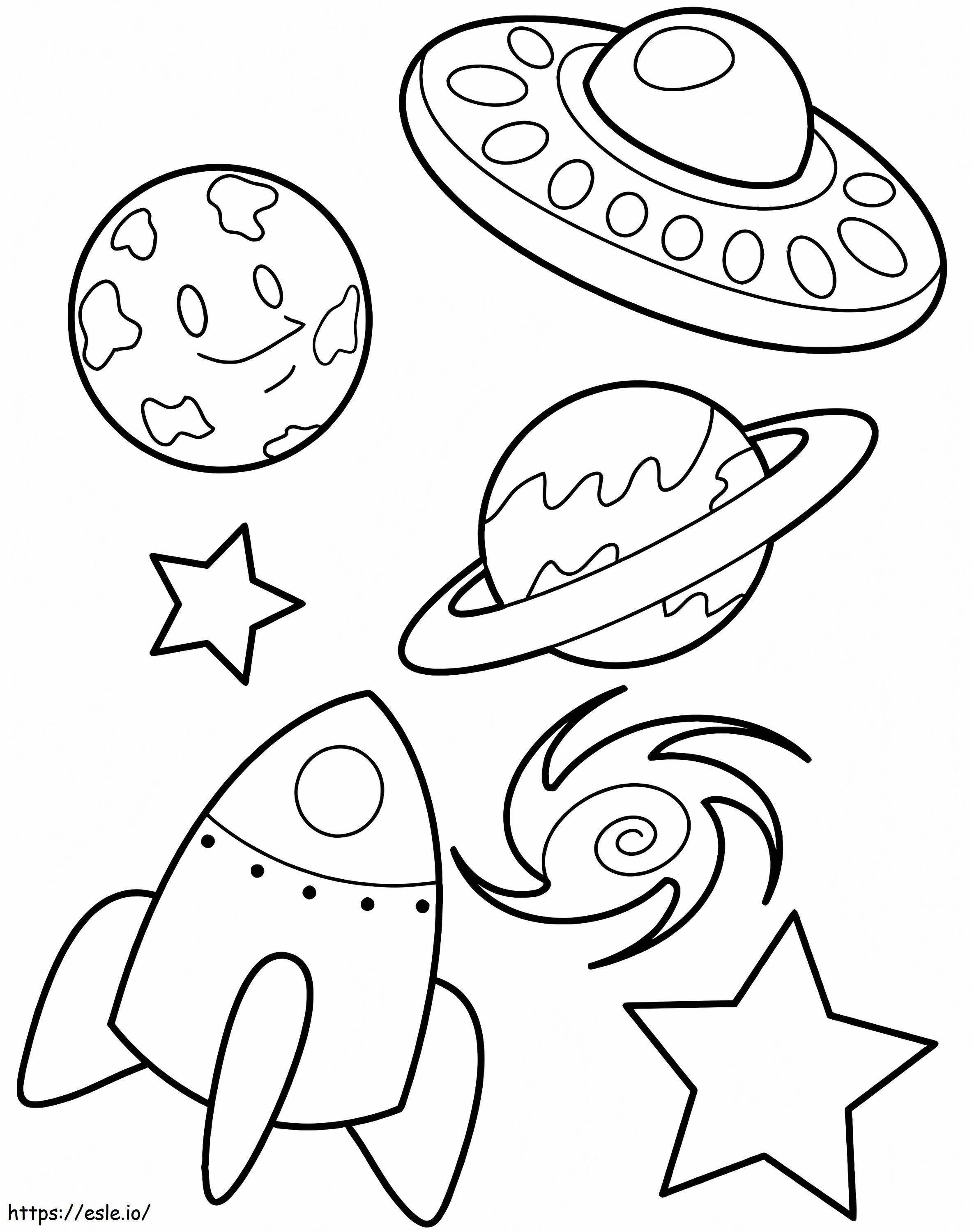 Cute Space coloring page