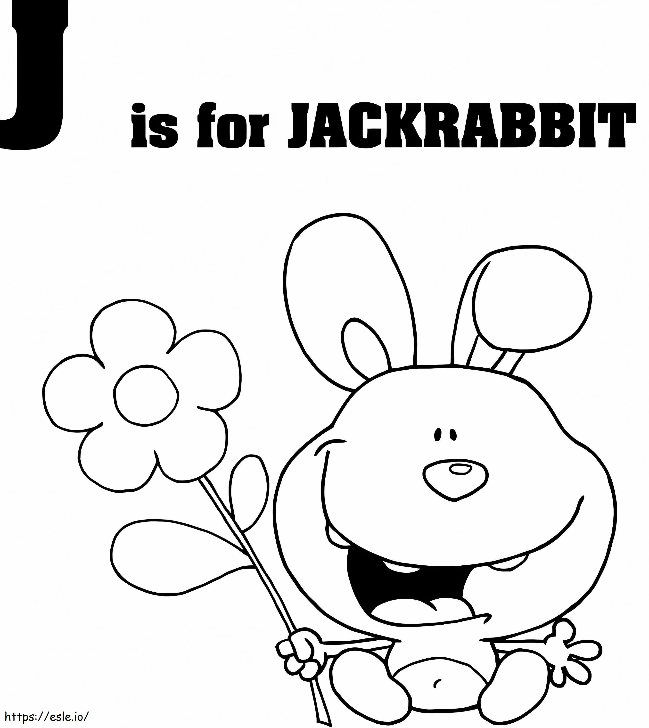 Jackrabbit Letter J coloring page