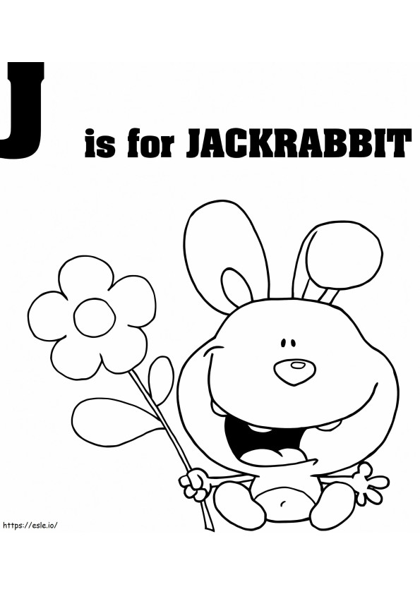ジャックウサギの手紙 J ぬりえ - 塗り絵