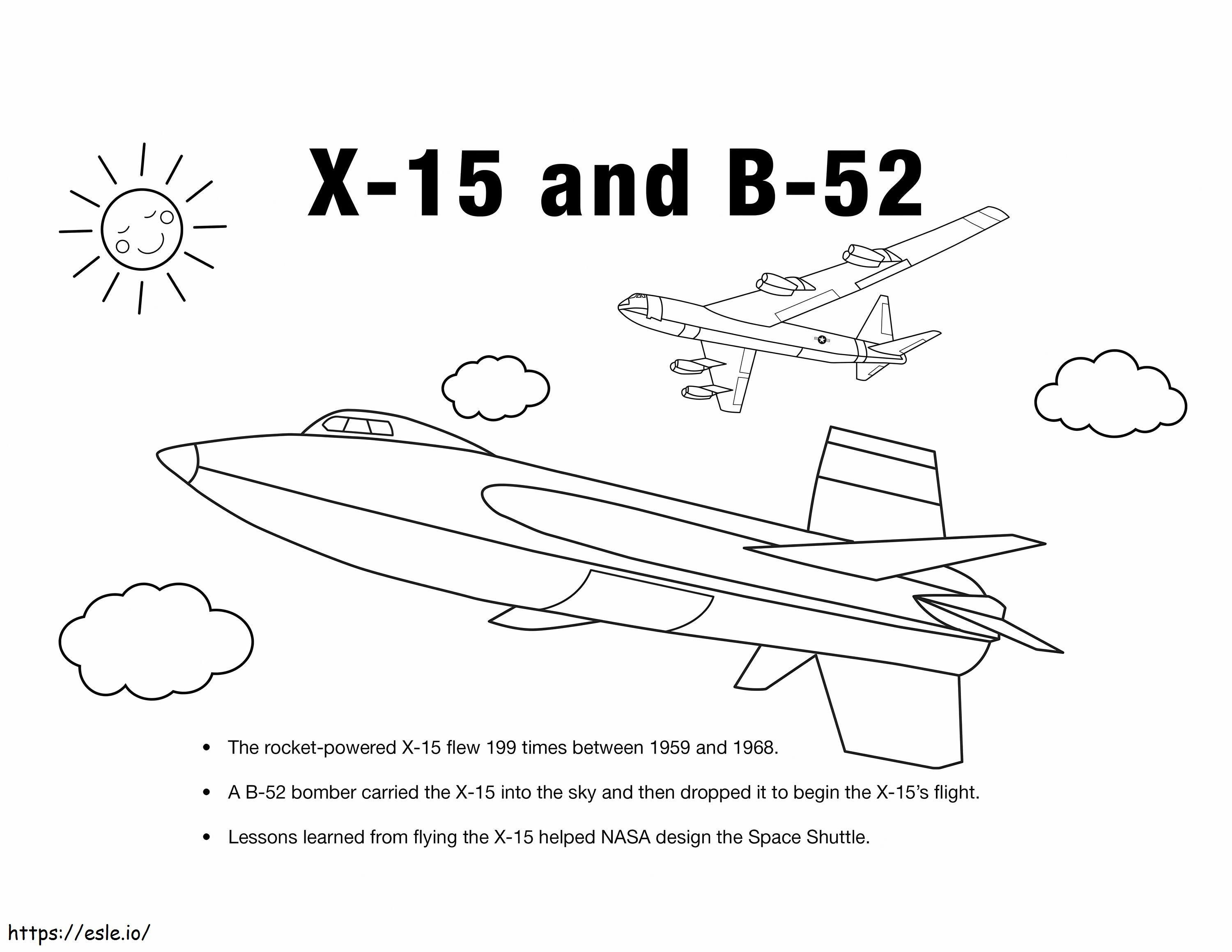 Planos X 15 YB 52 op schaal kleurplaat kleurplaat