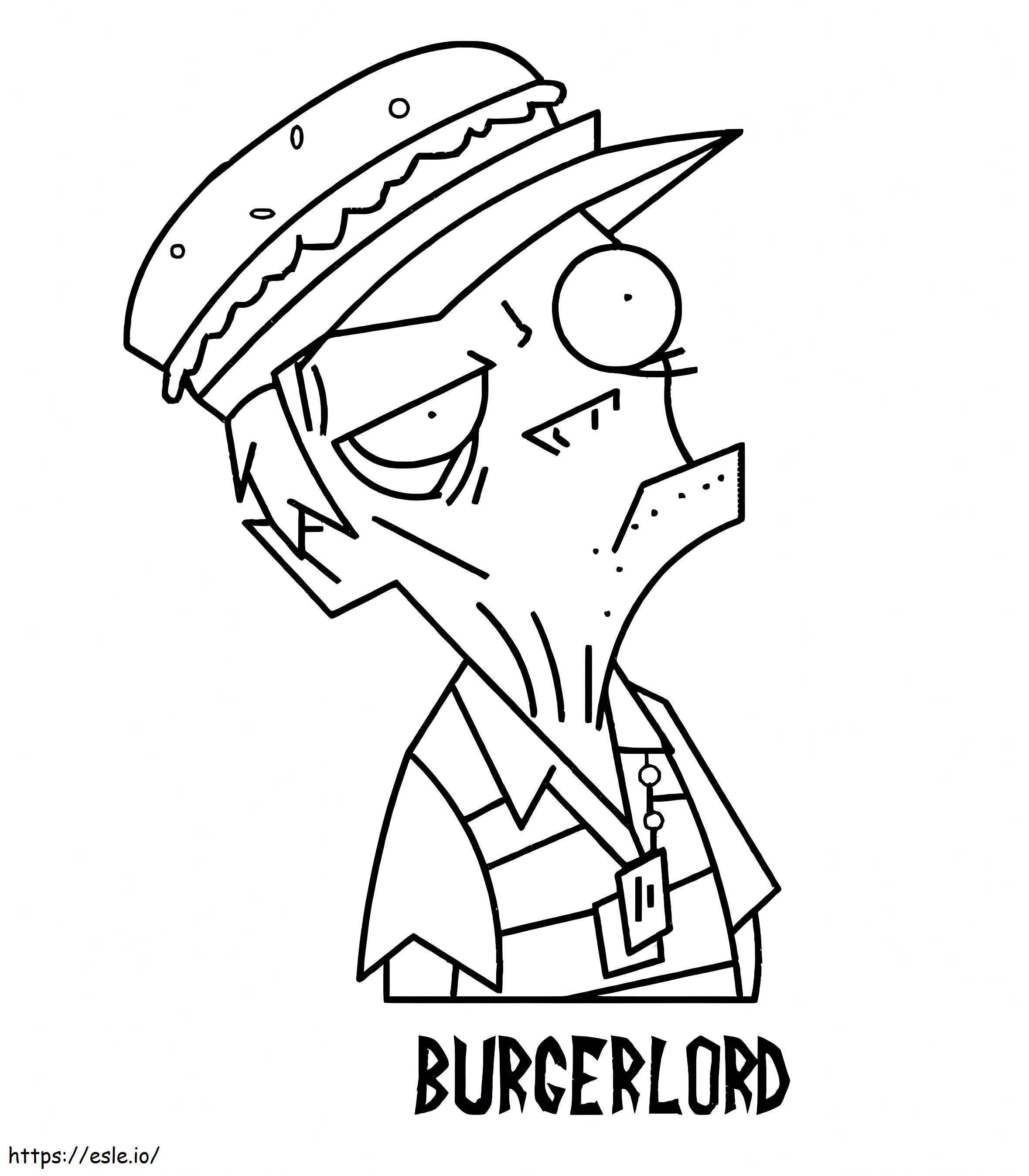 Burgerlord Dari Penyerbu Zim Gambar Mewarnai