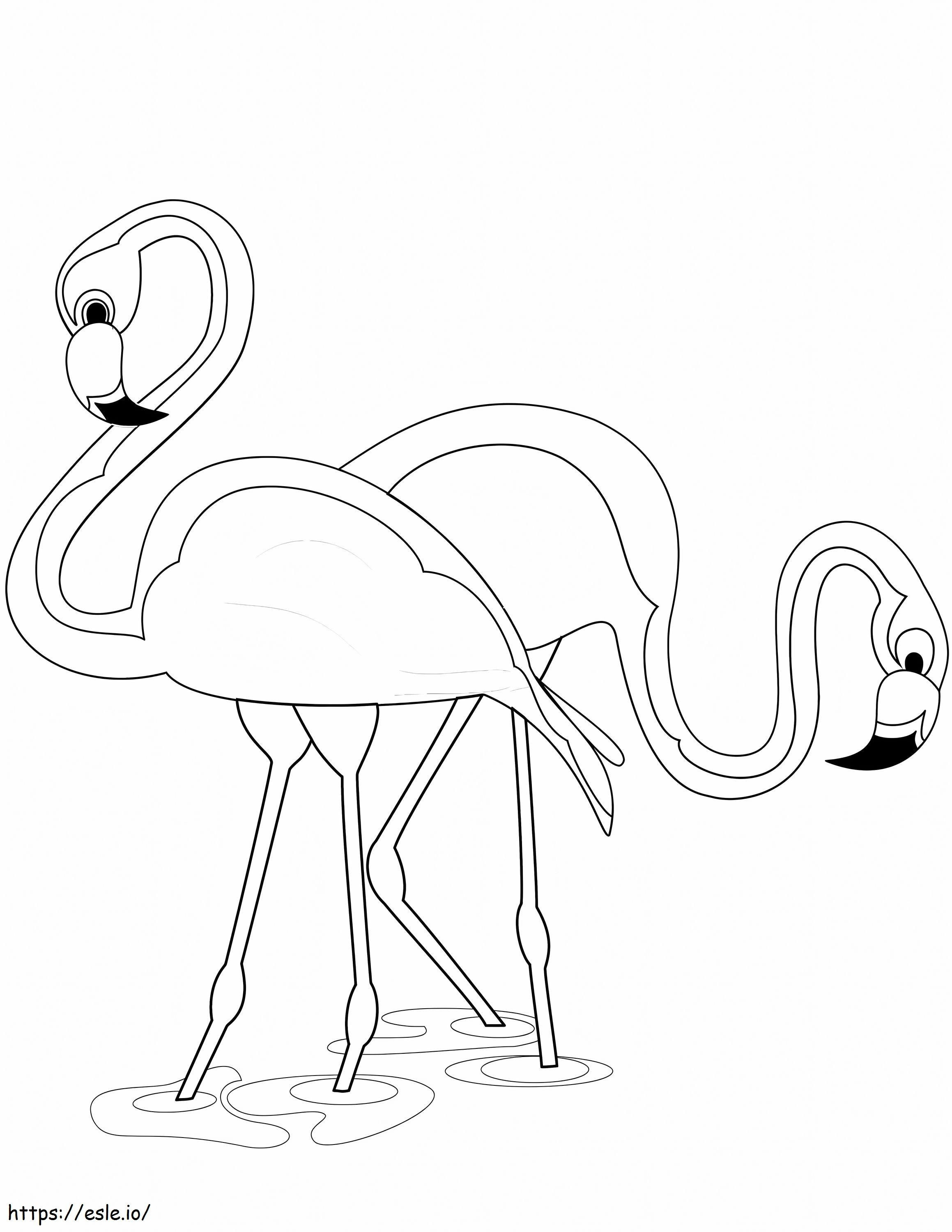 Dois flamingos para colorir
