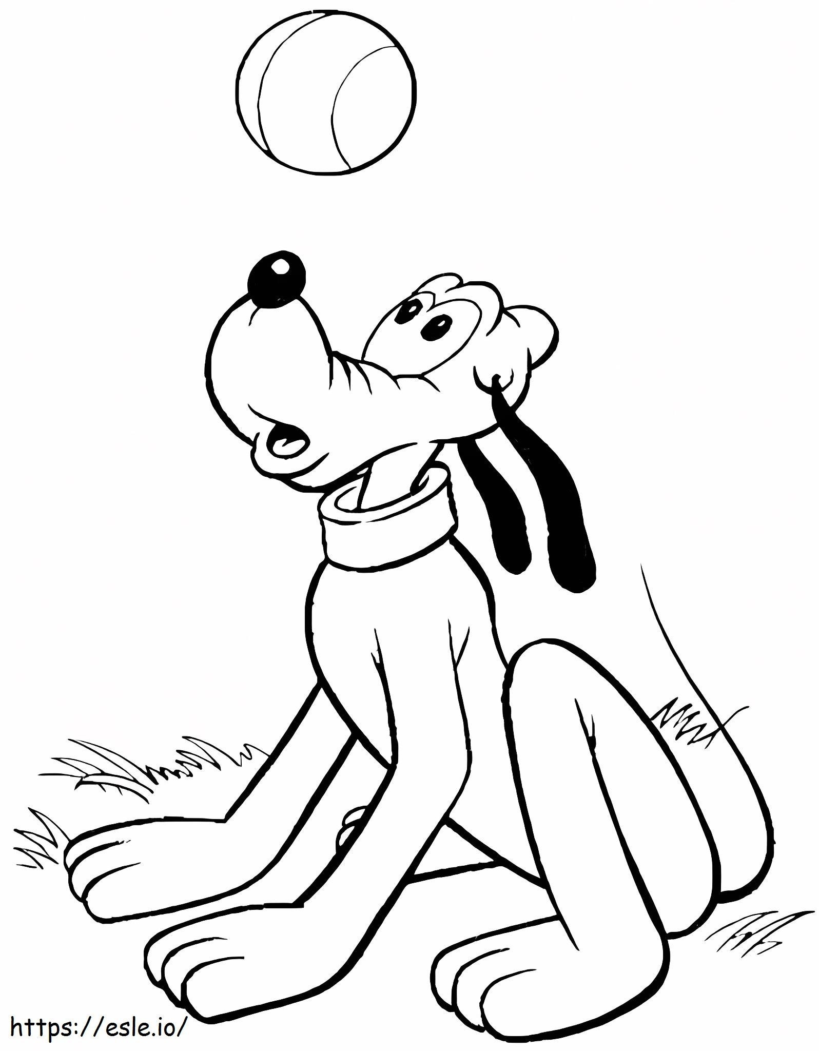 Pluto With Ball coloring page