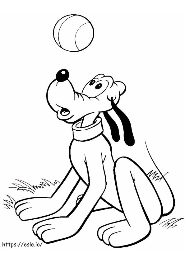 Pluto With Ball coloring page