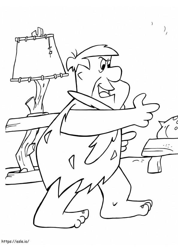 Funny Fred Flintstone coloring page