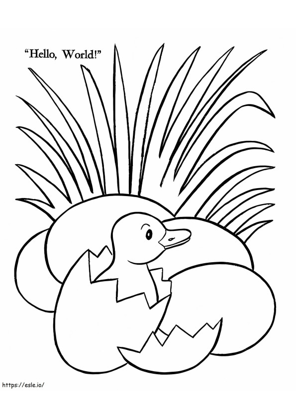 Duckling In Egg coloring page