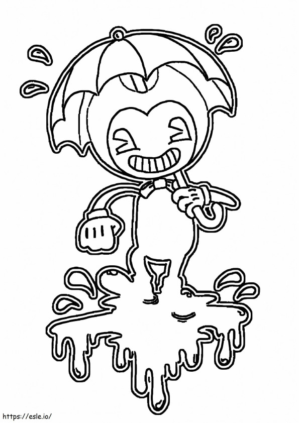 Bendy With Umbrella coloring page