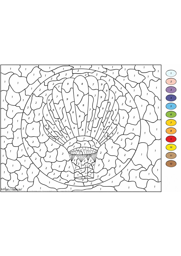 Colore della mongolfiera per numero da colorare