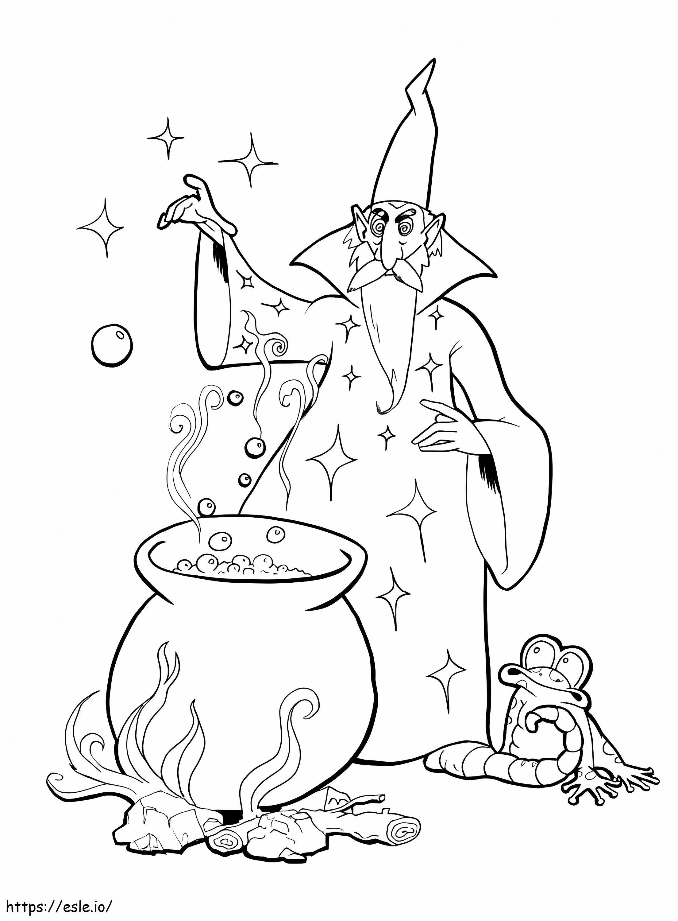 Wizard Cooking Medicine Coloring Page