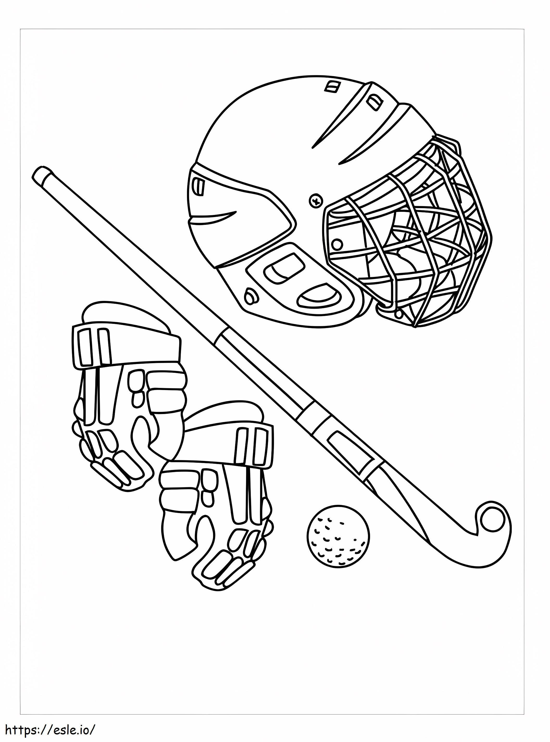 Narzędzia do gry w hokeja kolorowanka
