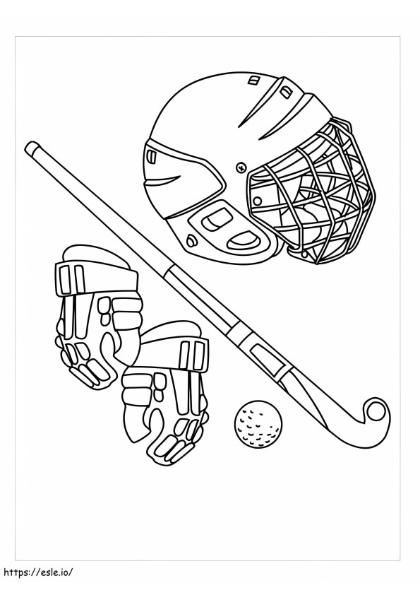 Hulpmiddelen voor hockeyspellen kleurplaat