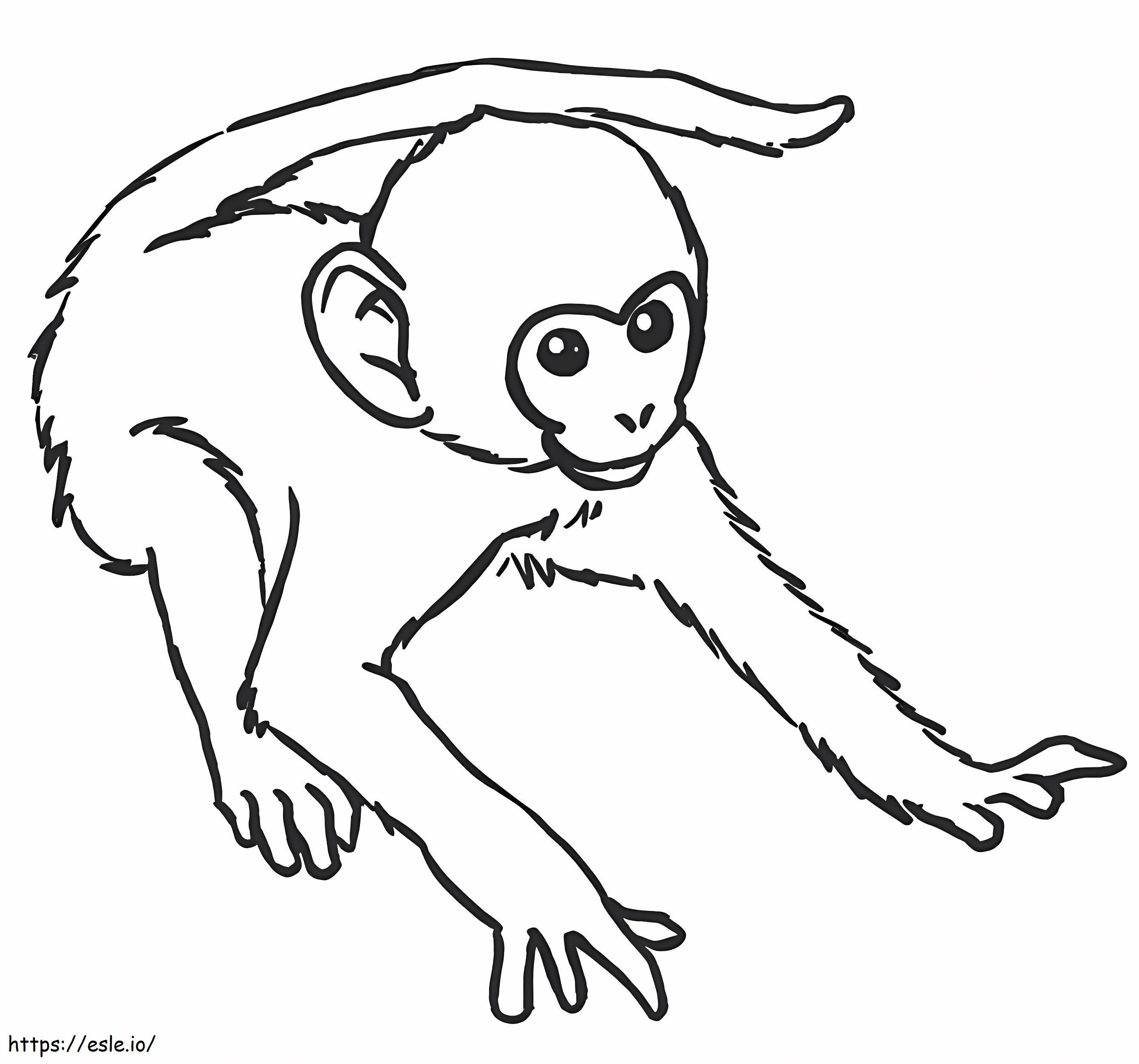Apinan piirustus värityskuva