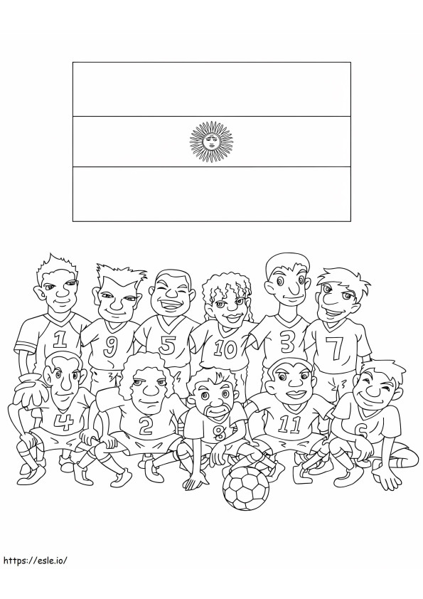 Argentina Football Team coloring page