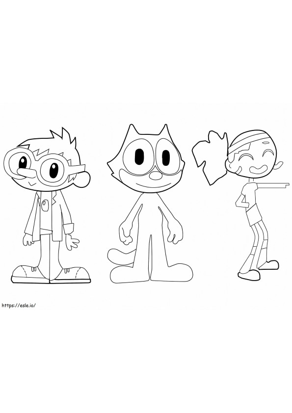 Coloriage Félix le chat et ses amis à imprimer dessin