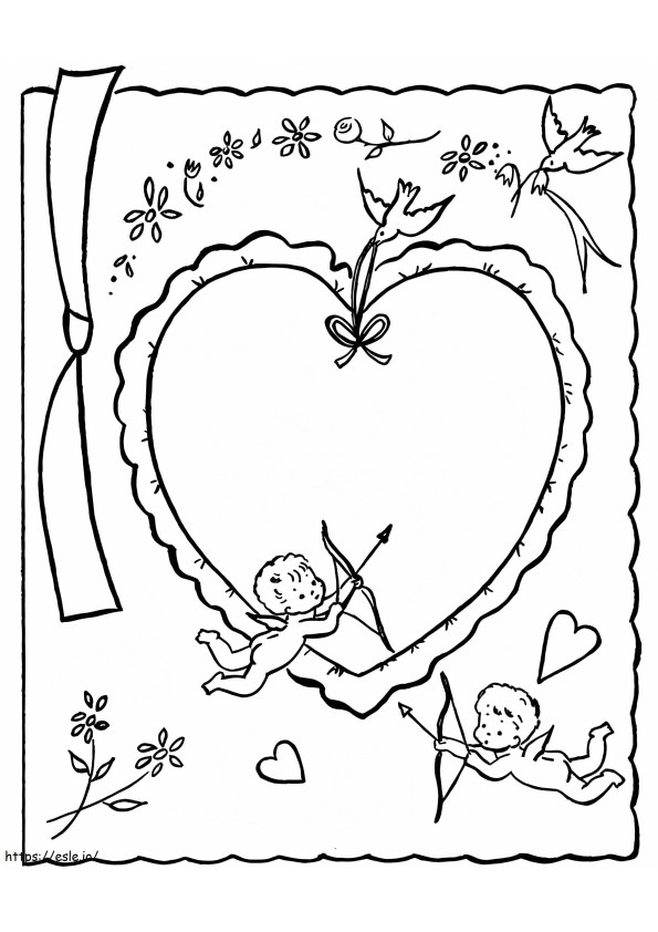 Adorable Valentines Day Card coloring page