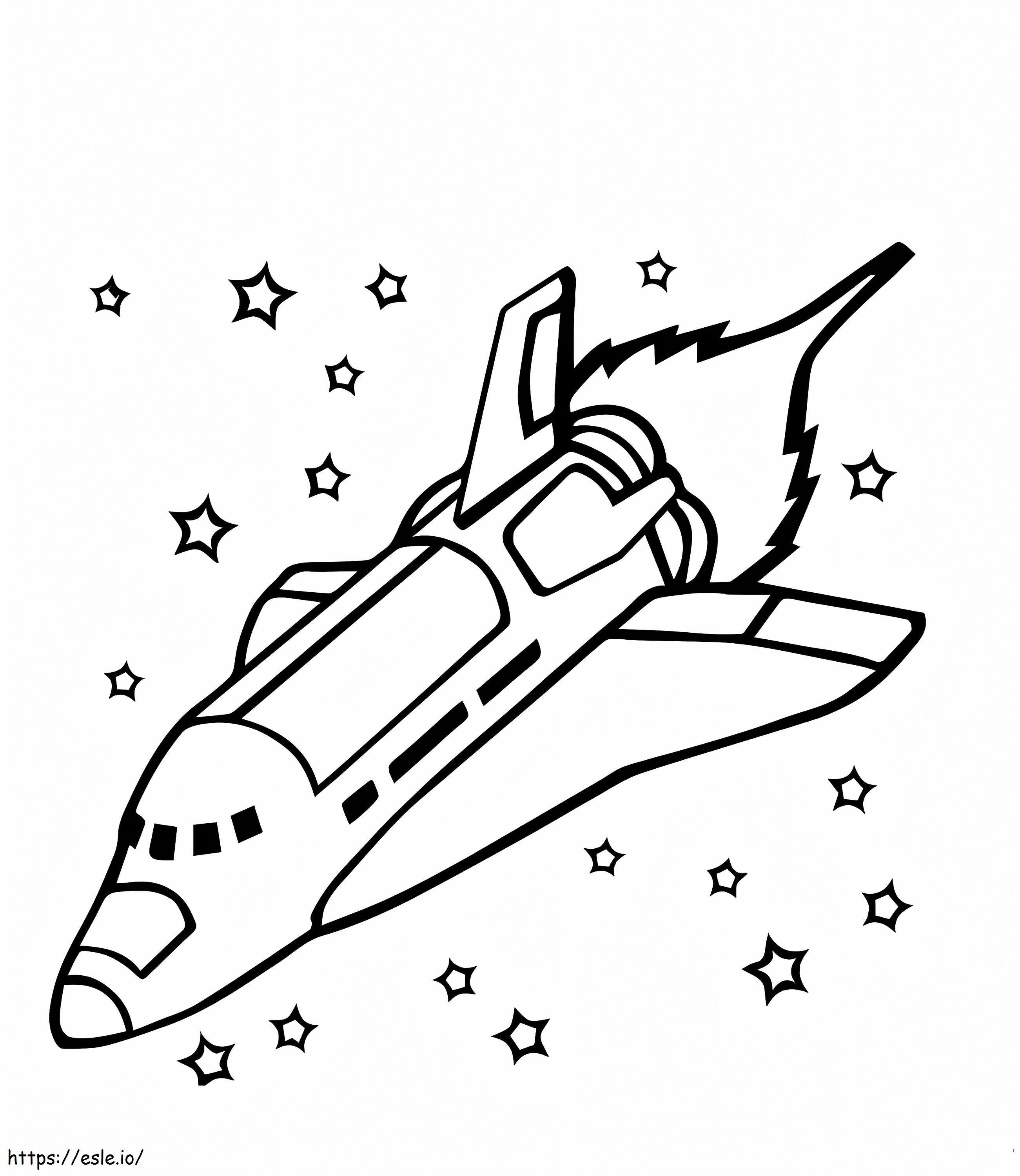 Coloriage Joli vaisseau spatial à imprimer dessin