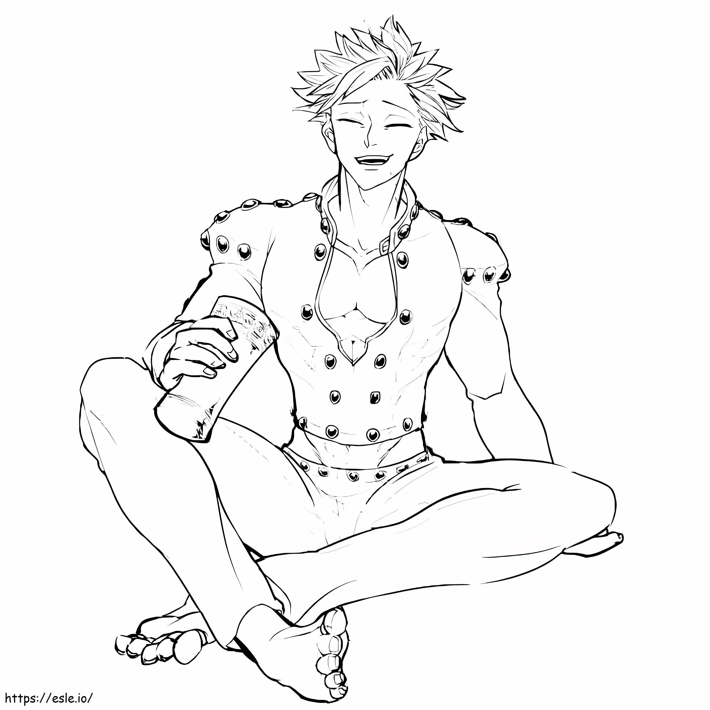 Ban Sitting And Smiling coloring page