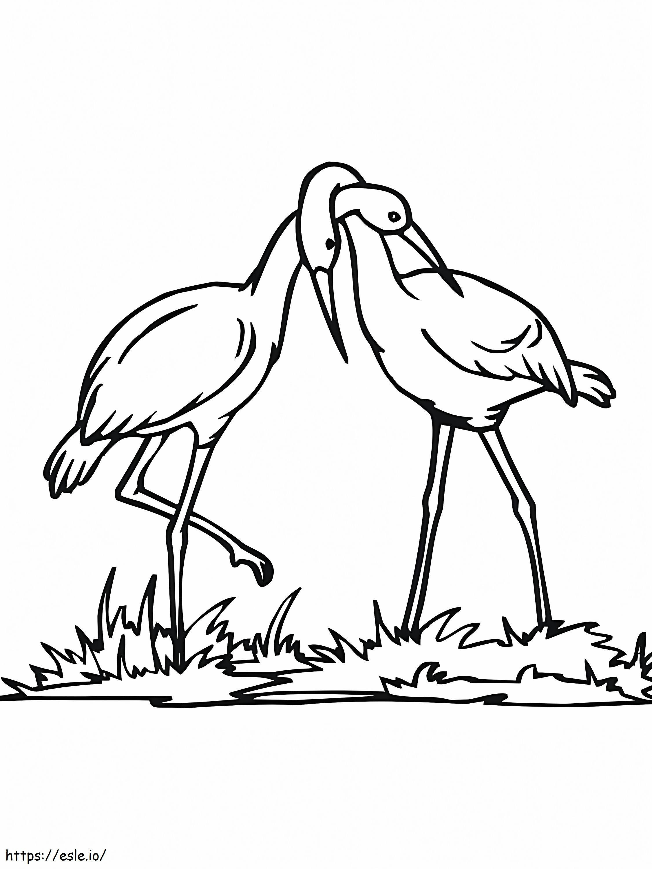 Stork Couple coloring page