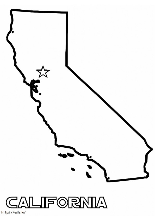 Mappa della California da colorare