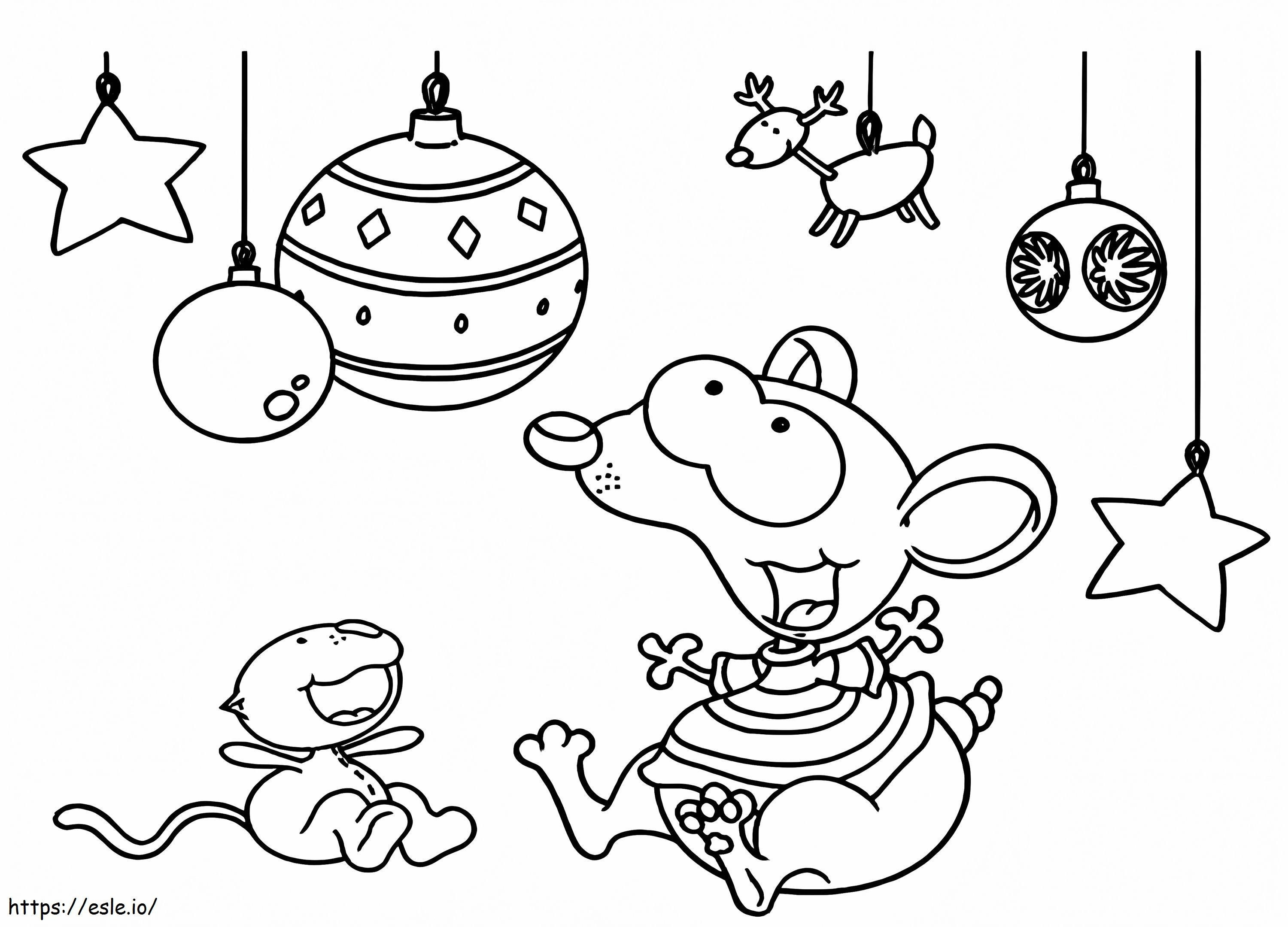 Toopy And Binoo With Ornaments coloring page