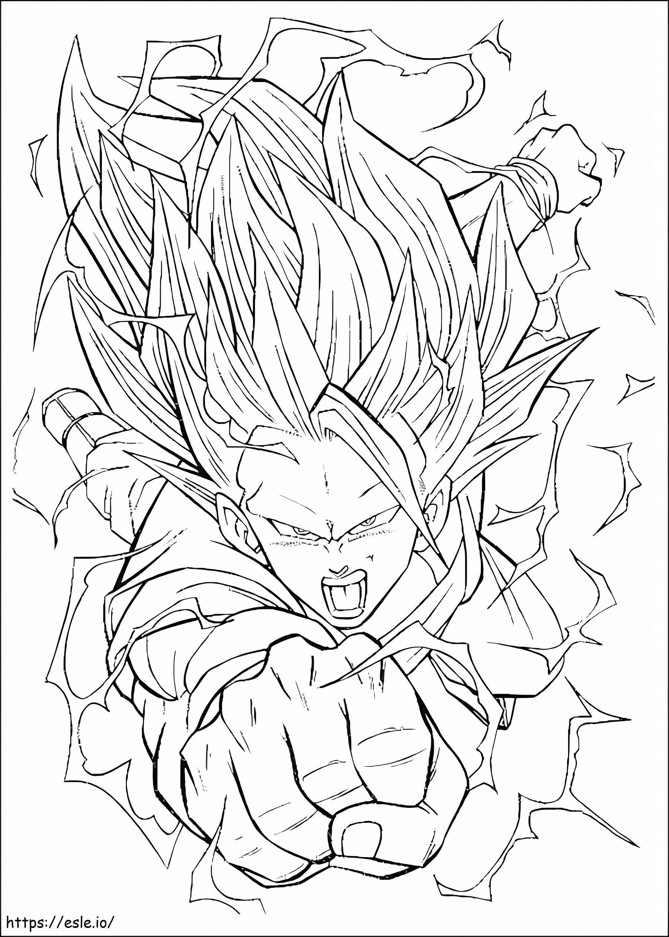 Son Goku Punching coloring page