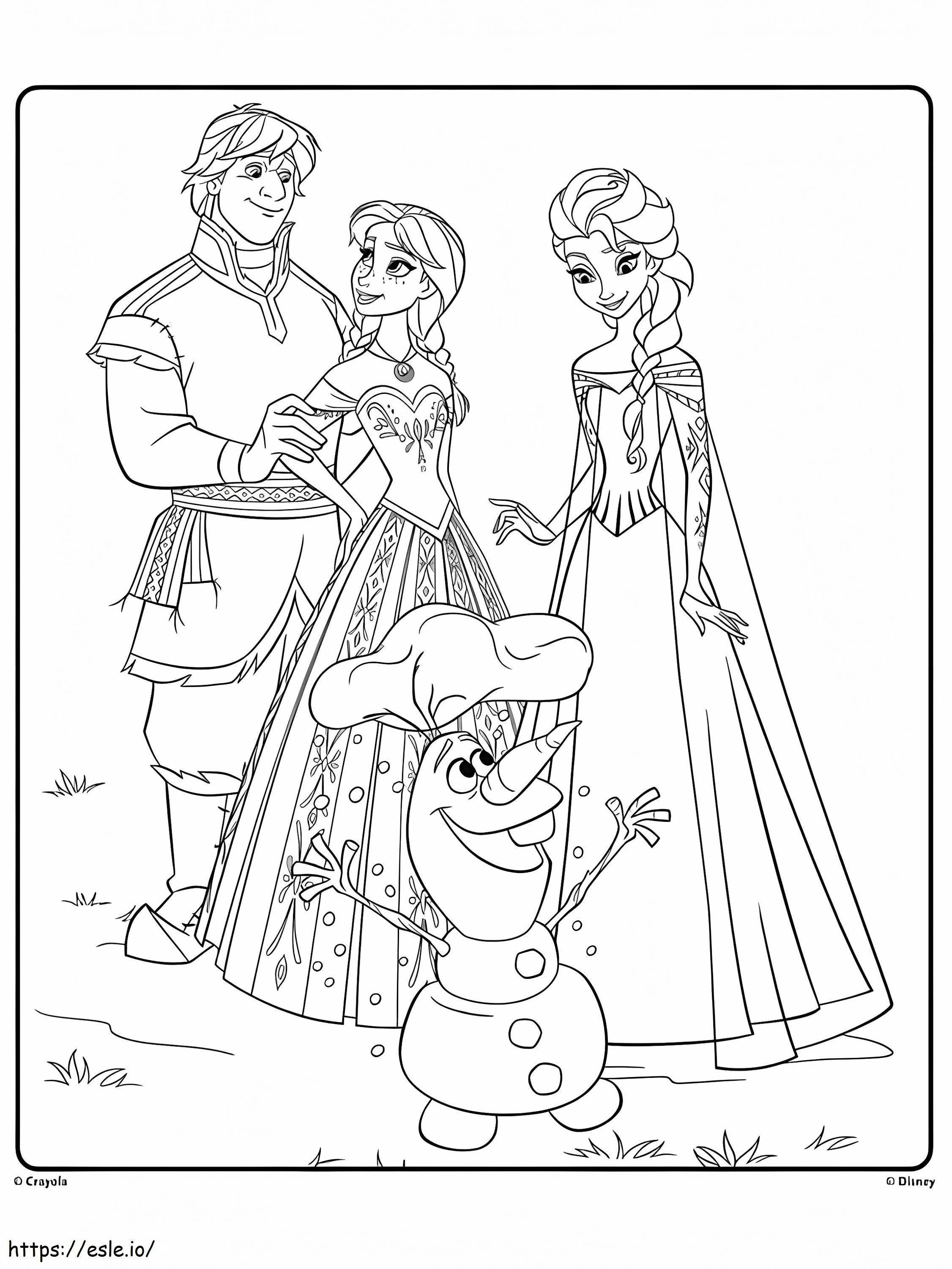 Olaf y sus amigos para colorear