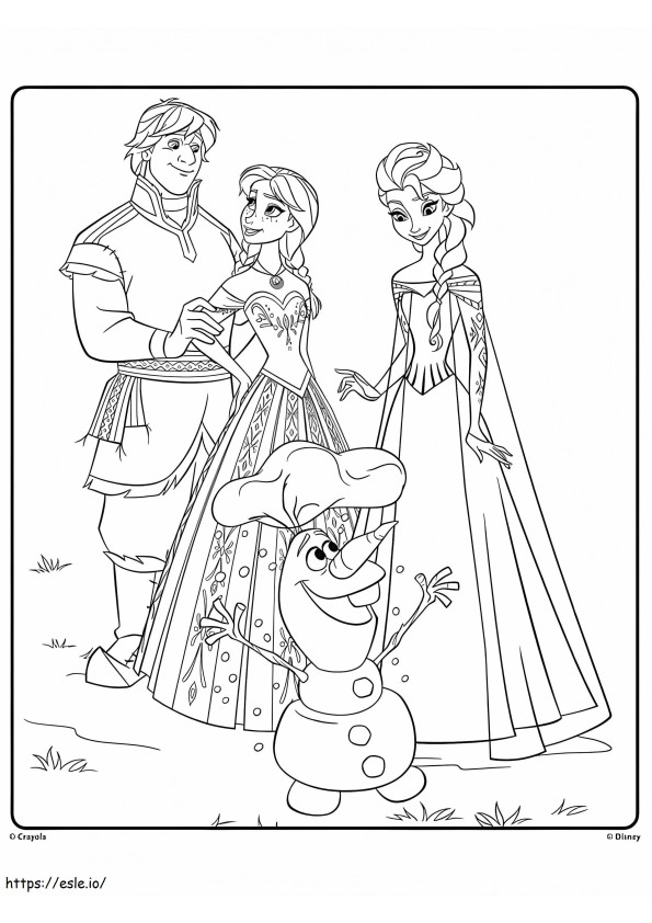 Coloriage Olaf et ses amis à imprimer dessin