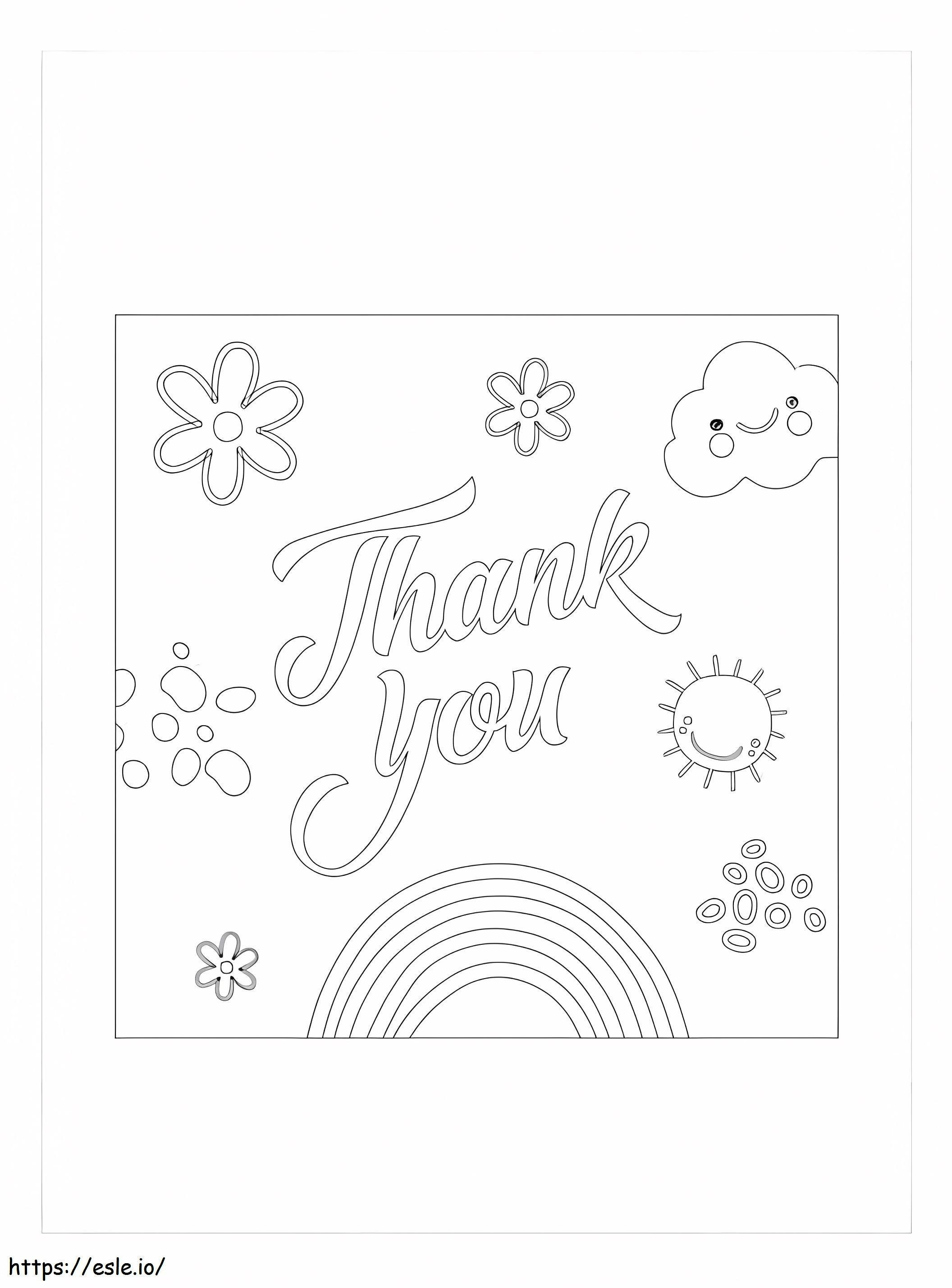 Thank You Card coloring page