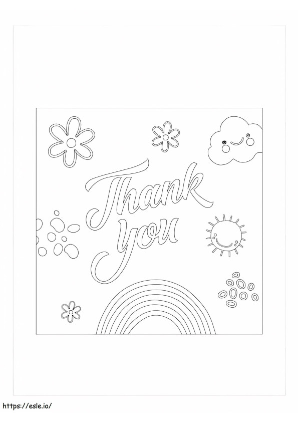 Thank You Card coloring page