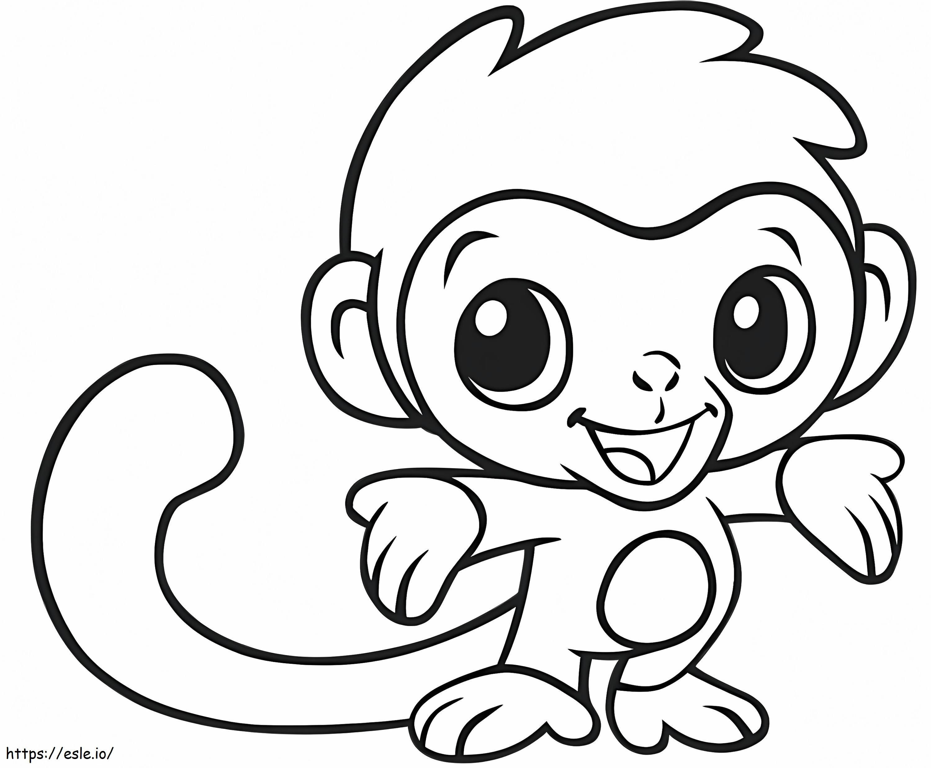 Szczęśliwa mała małpa kolorowanka