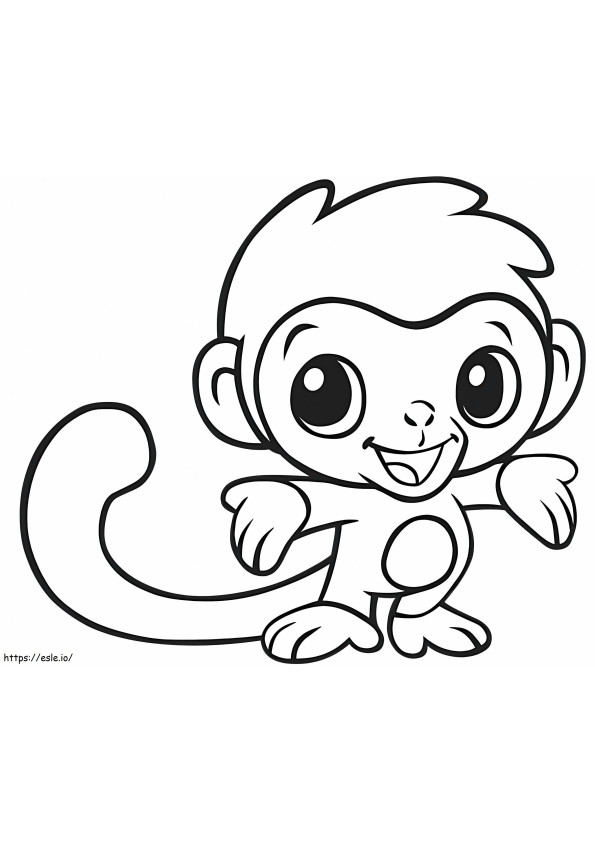 Coloriage Joyeux bébé singe à imprimer dessin