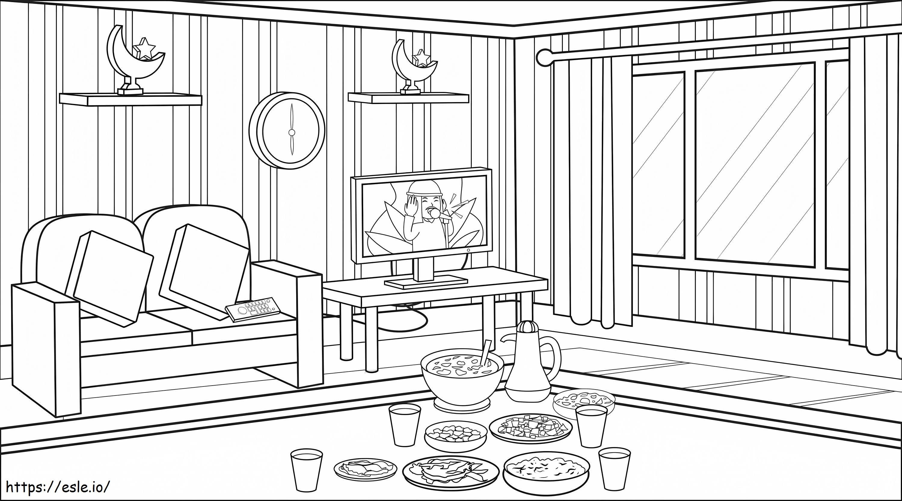 Living Room Free Images coloring page