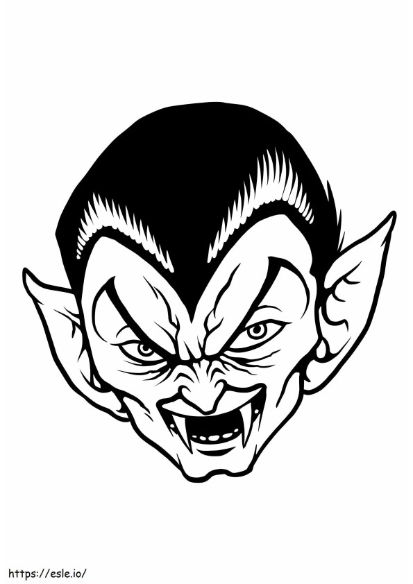 Creepy Dracula Head coloring page