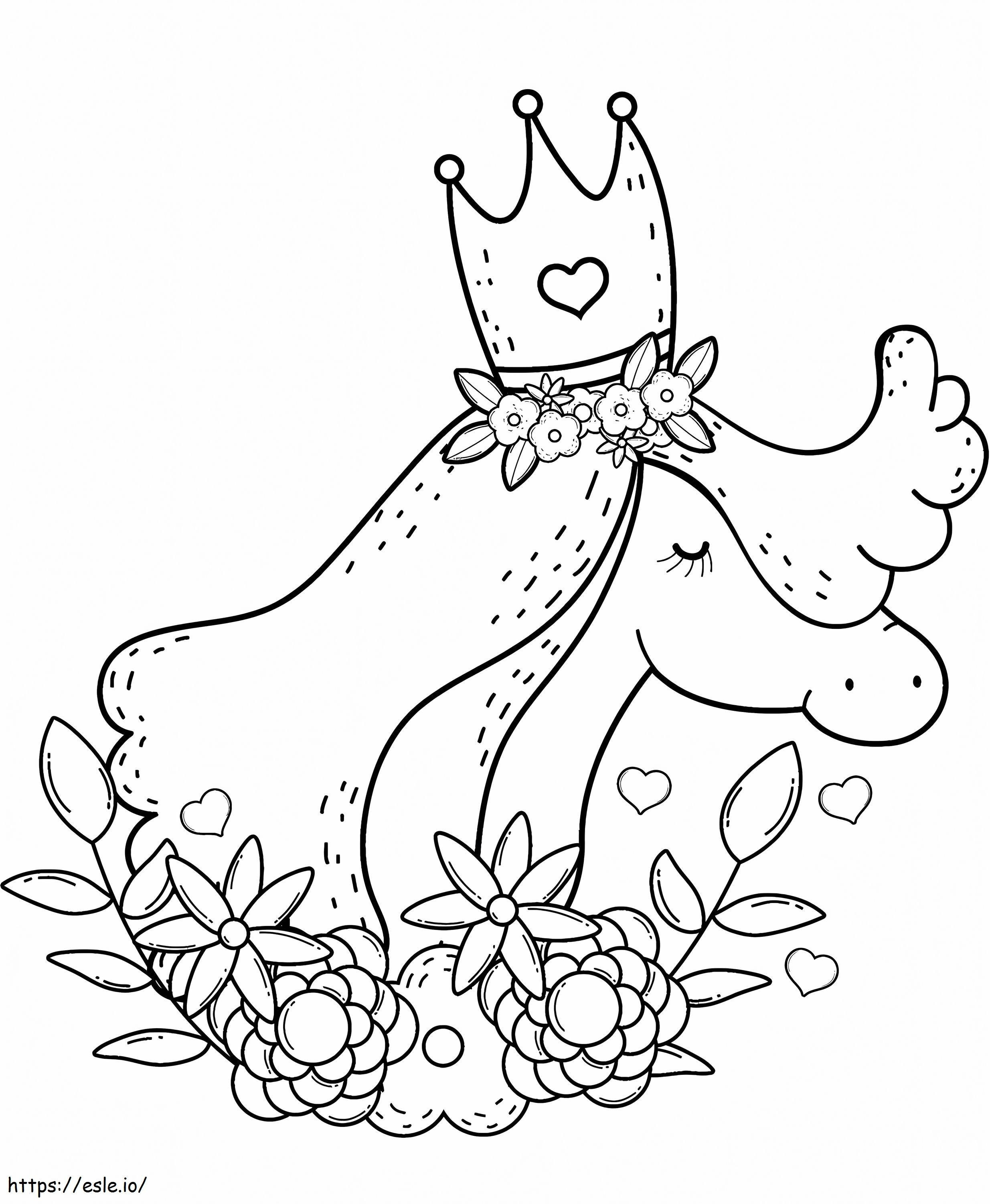 1564536219 Unicorn Wearing Crown A4 coloring page