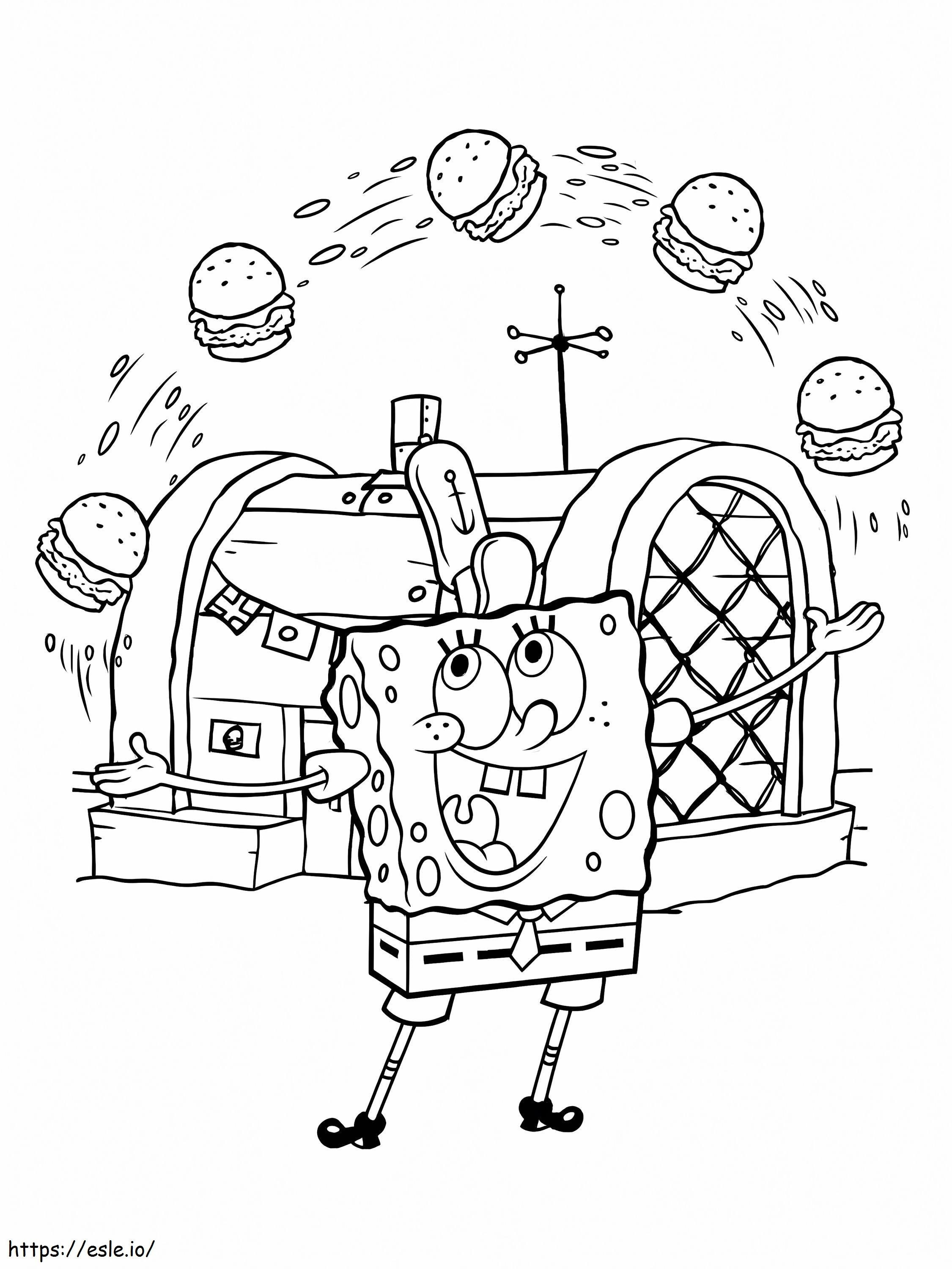 Spongebob und Burger ausmalbilder