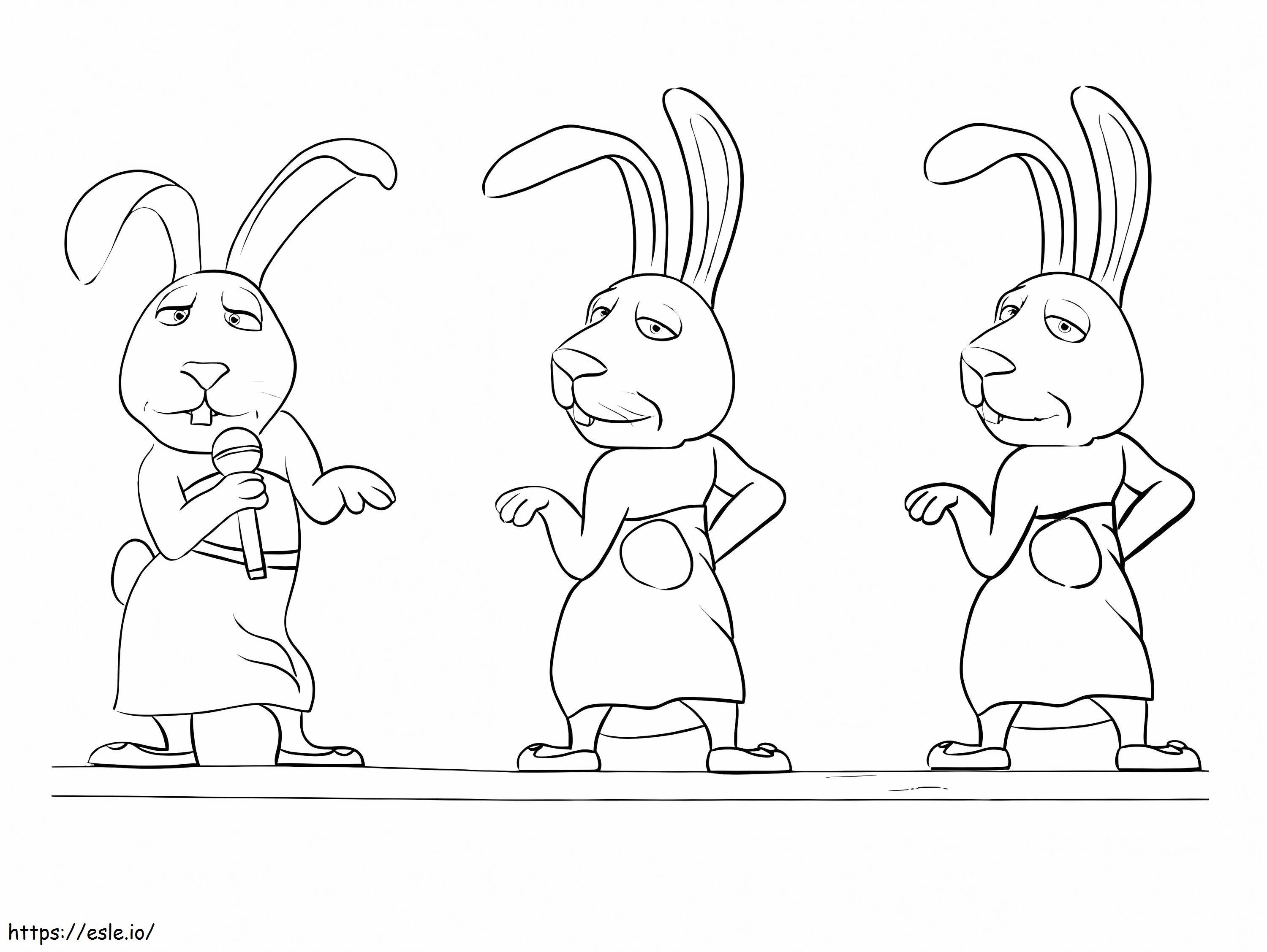 Coloriage Les lapins du film Sing à imprimer dessin
