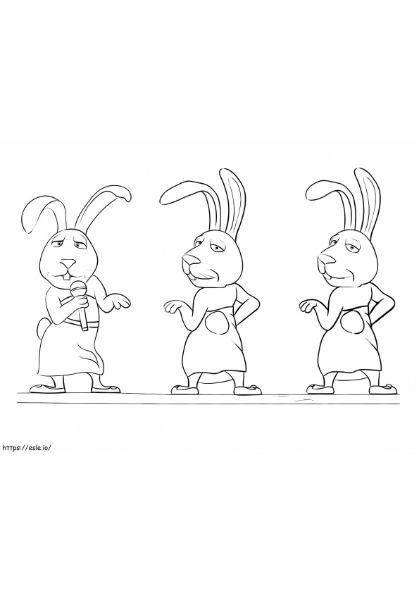 Sing Filminden Tavşanlar boyama