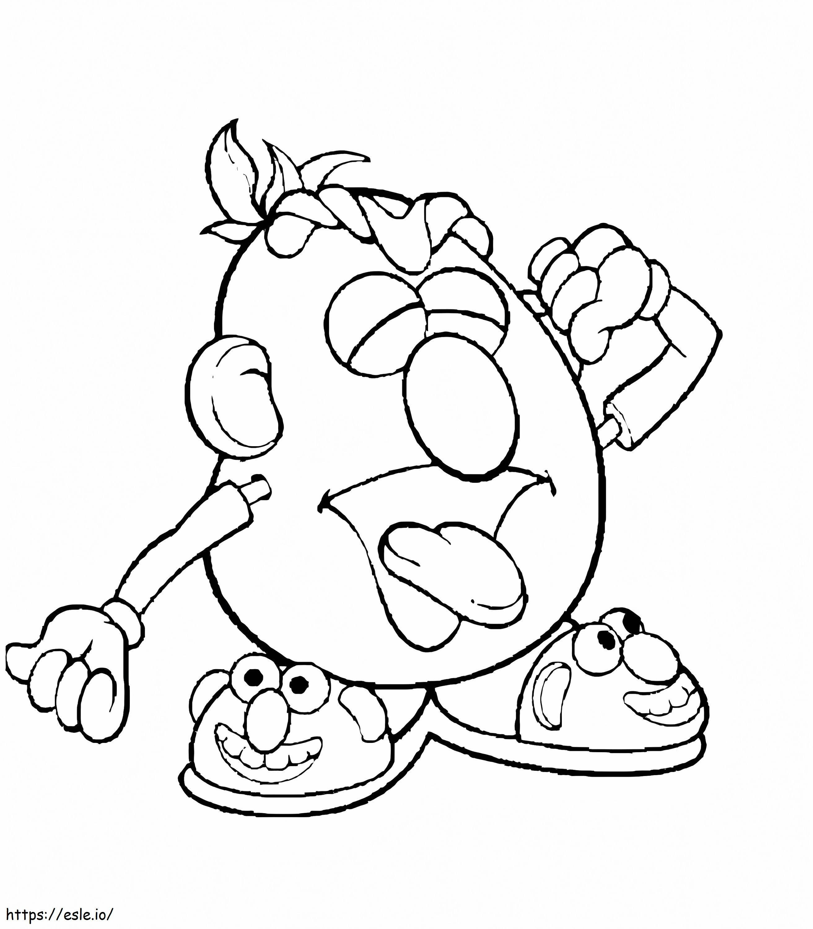 Coloriage Mr Potato Head qui joue se réveille à imprimer dessin
