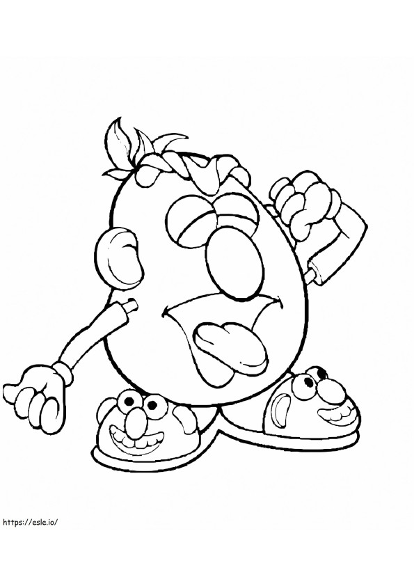 Coloriage Mr Potato Head qui joue se réveille à imprimer dessin