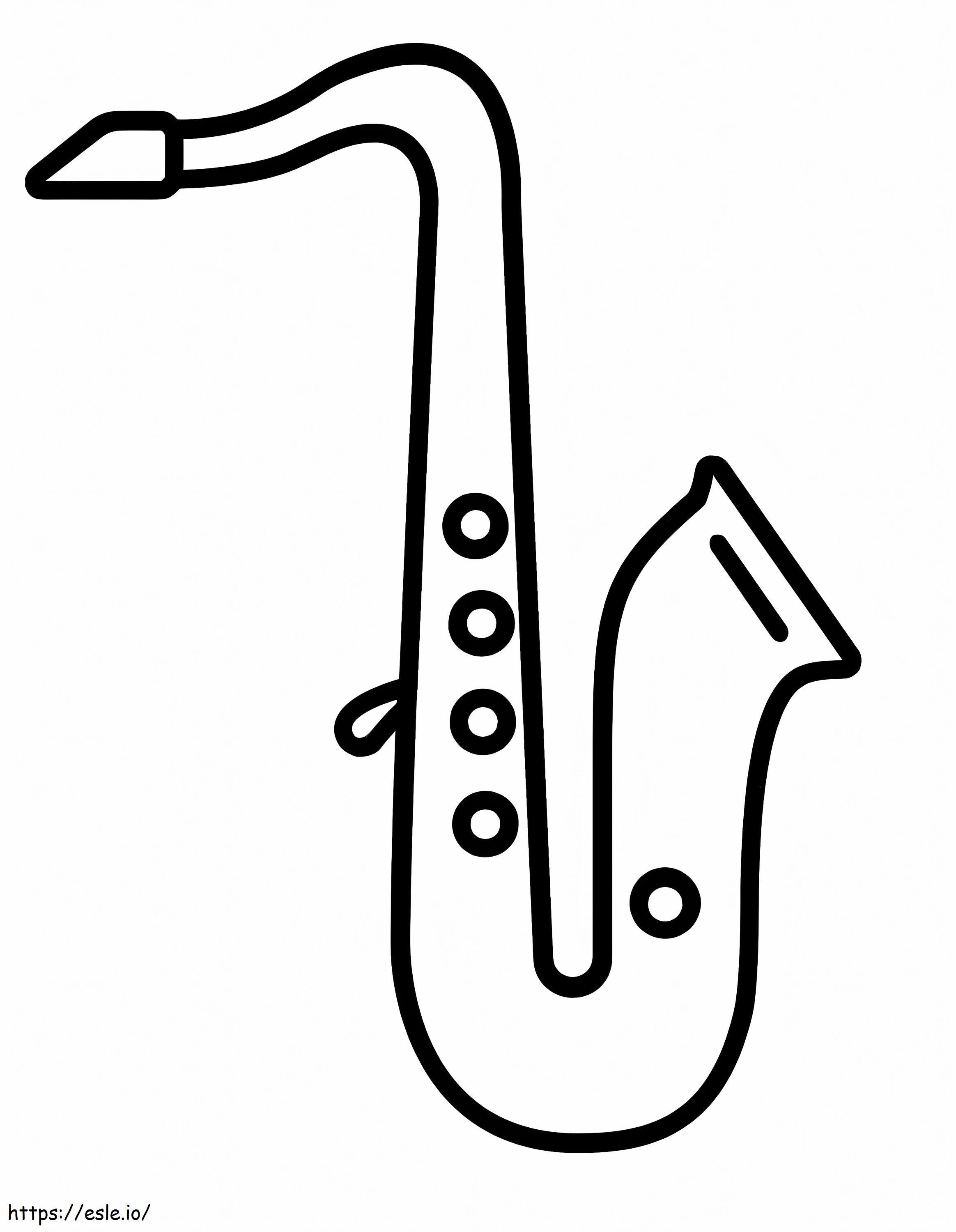 Coloriage Dessin animé simple de saxophone 2 à imprimer dessin