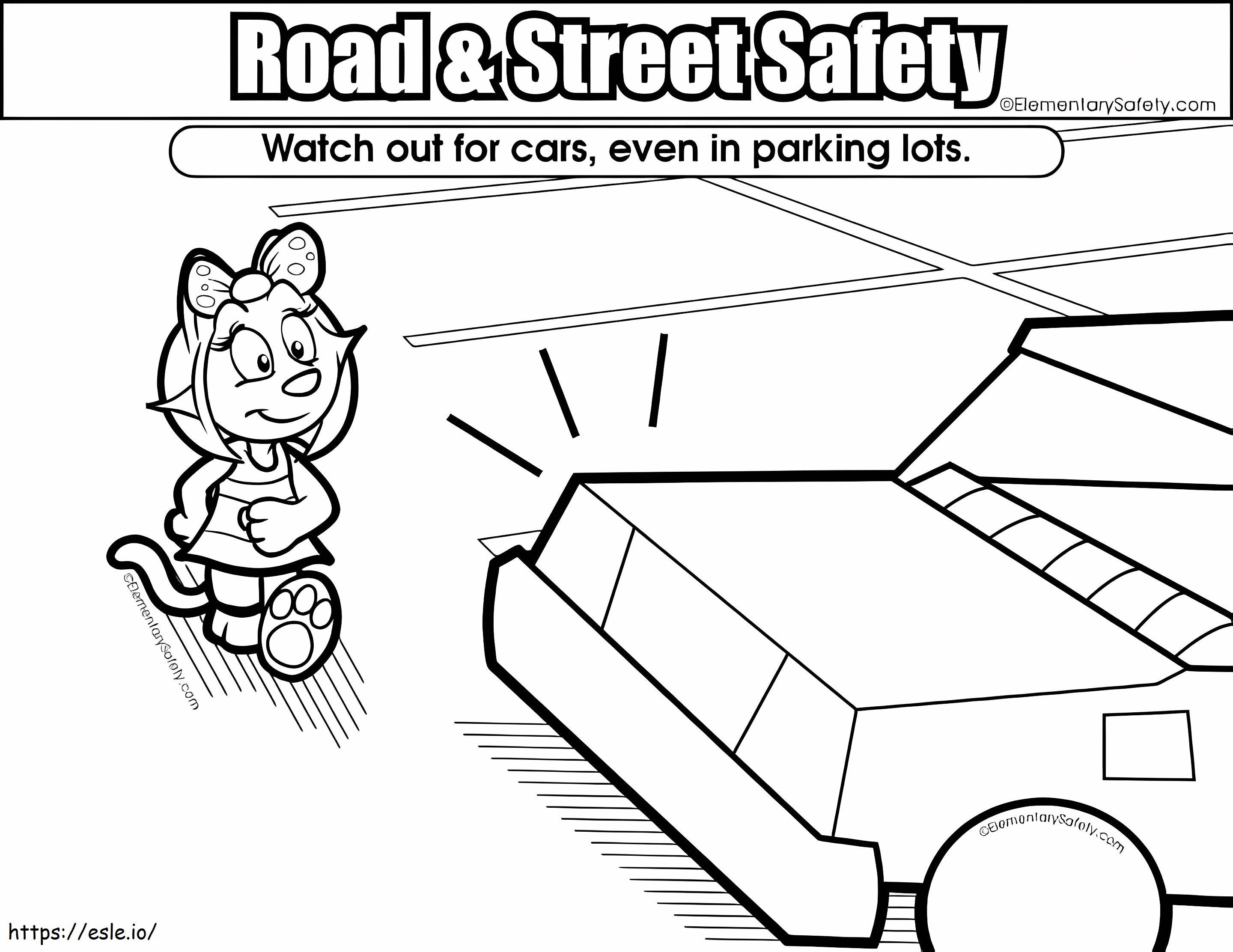 Watch Out For Cars Coloring Page For Kids