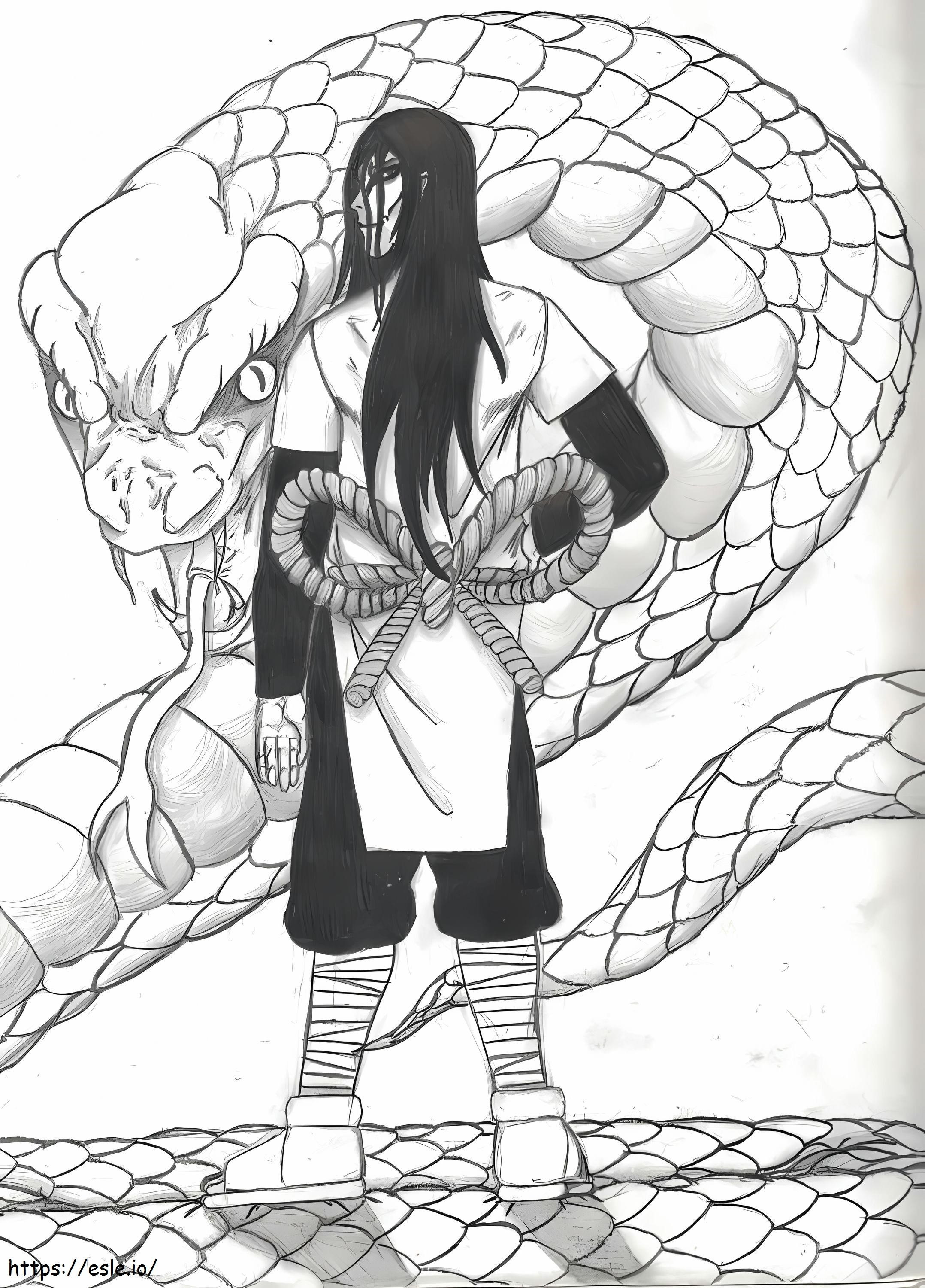Orochimaru Käärmeessä värityskuva