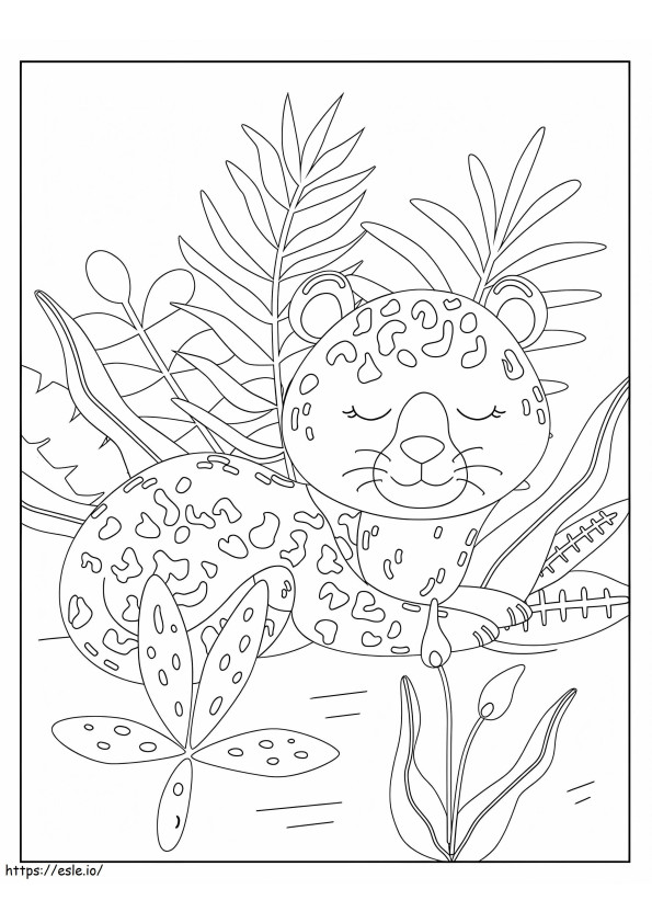 Coloriage Feuilles de jaguar à imprimer dessin