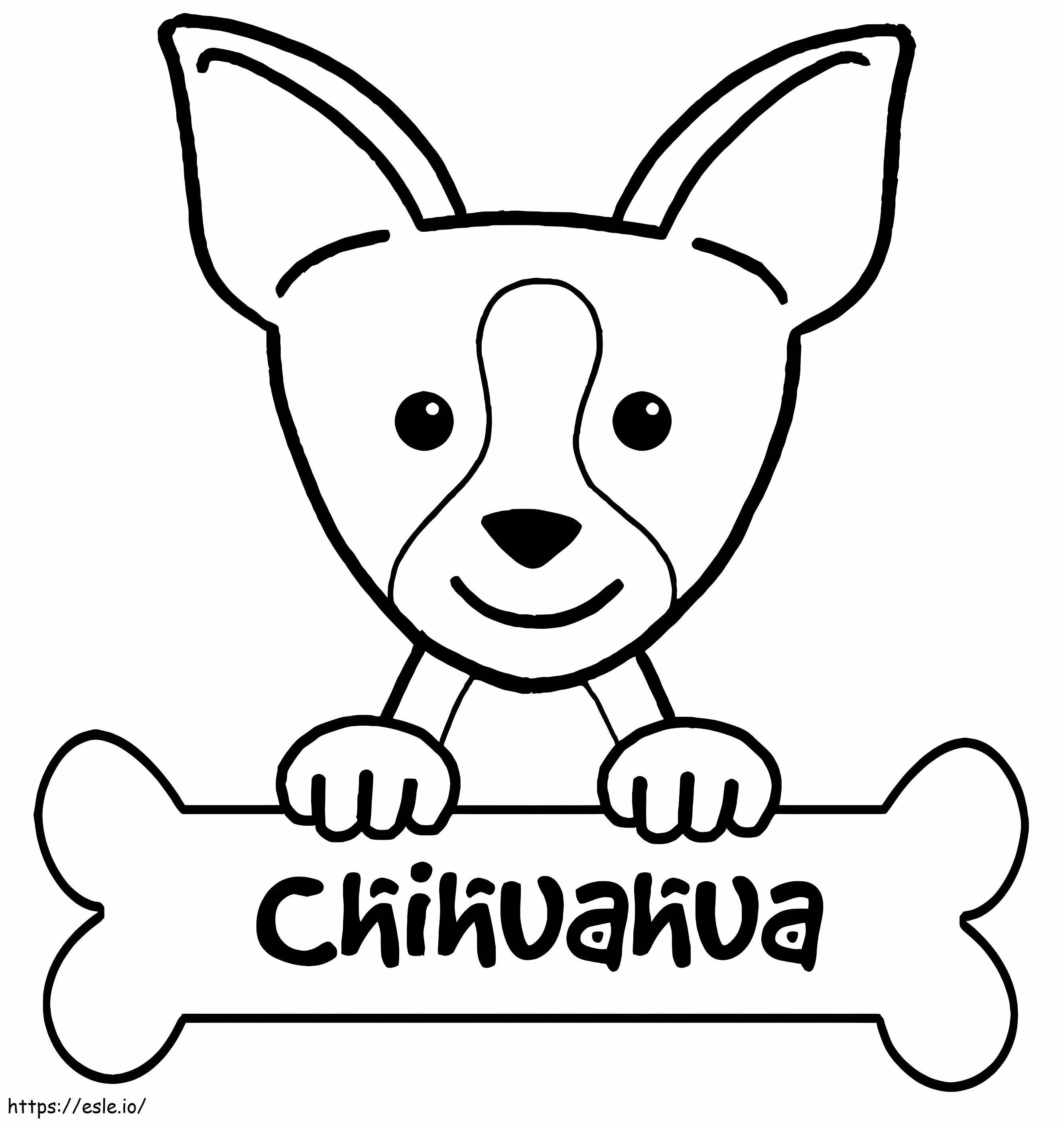 Coloriage Chihuahua et os à imprimer dessin