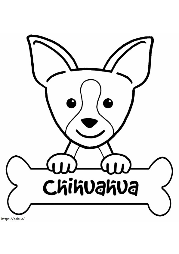 Chihuahua ja luu värityskuva