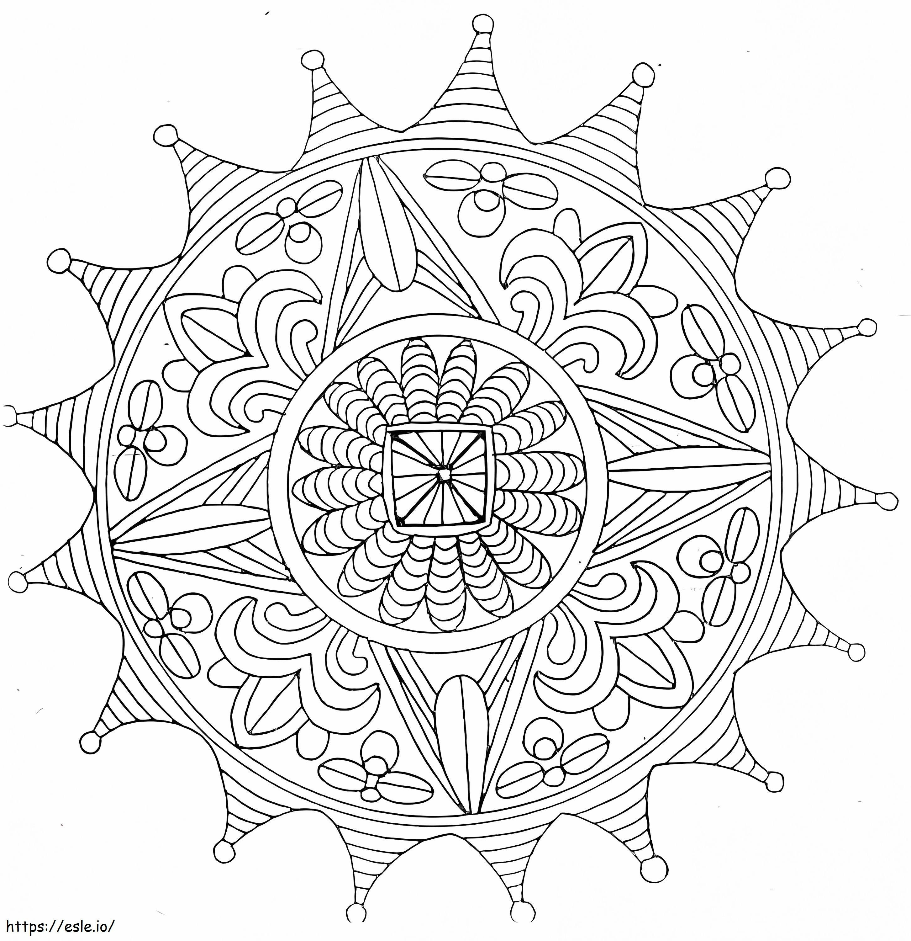 Abstract Mandala 2 coloring page