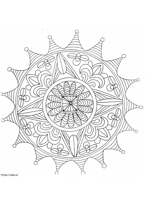 Coloriage Mandala abstrait 2 à imprimer dessin