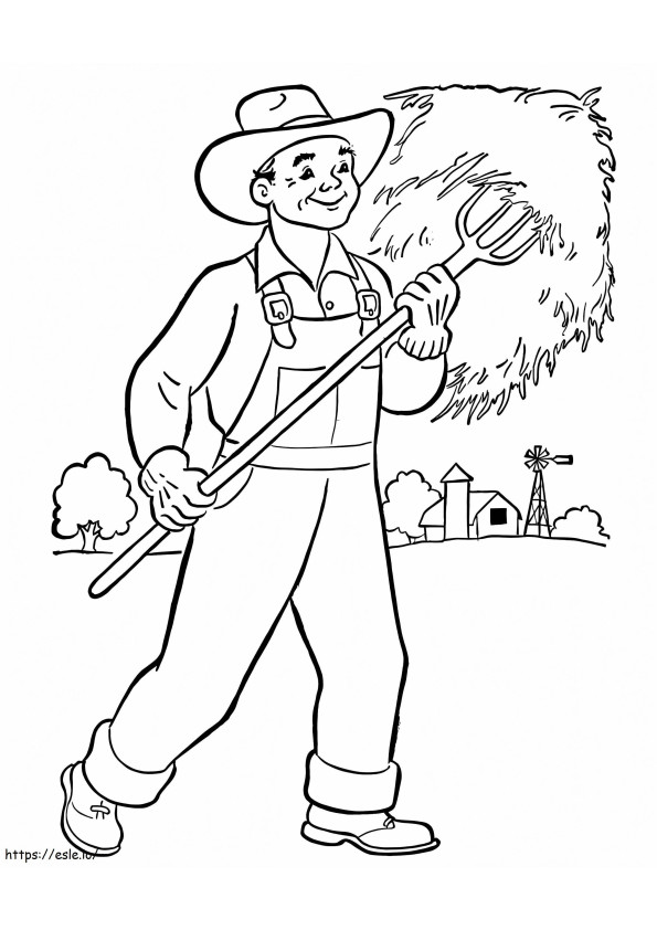 Happy Farmer coloring page