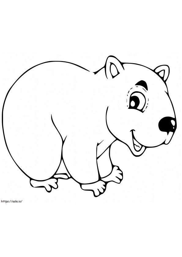 Coloriage Wombat souriant à imprimer dessin