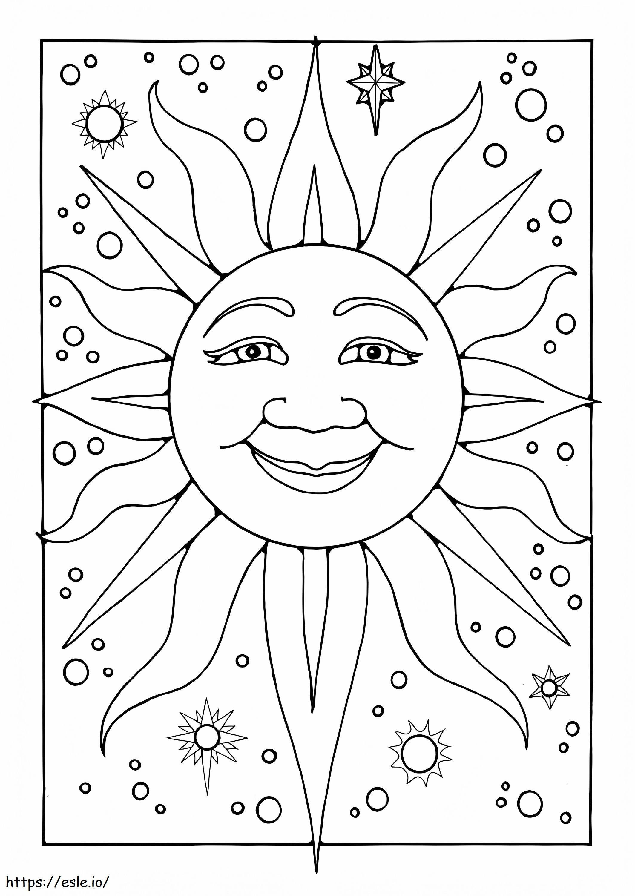 Coloriage Bon soleil à imprimer dessin